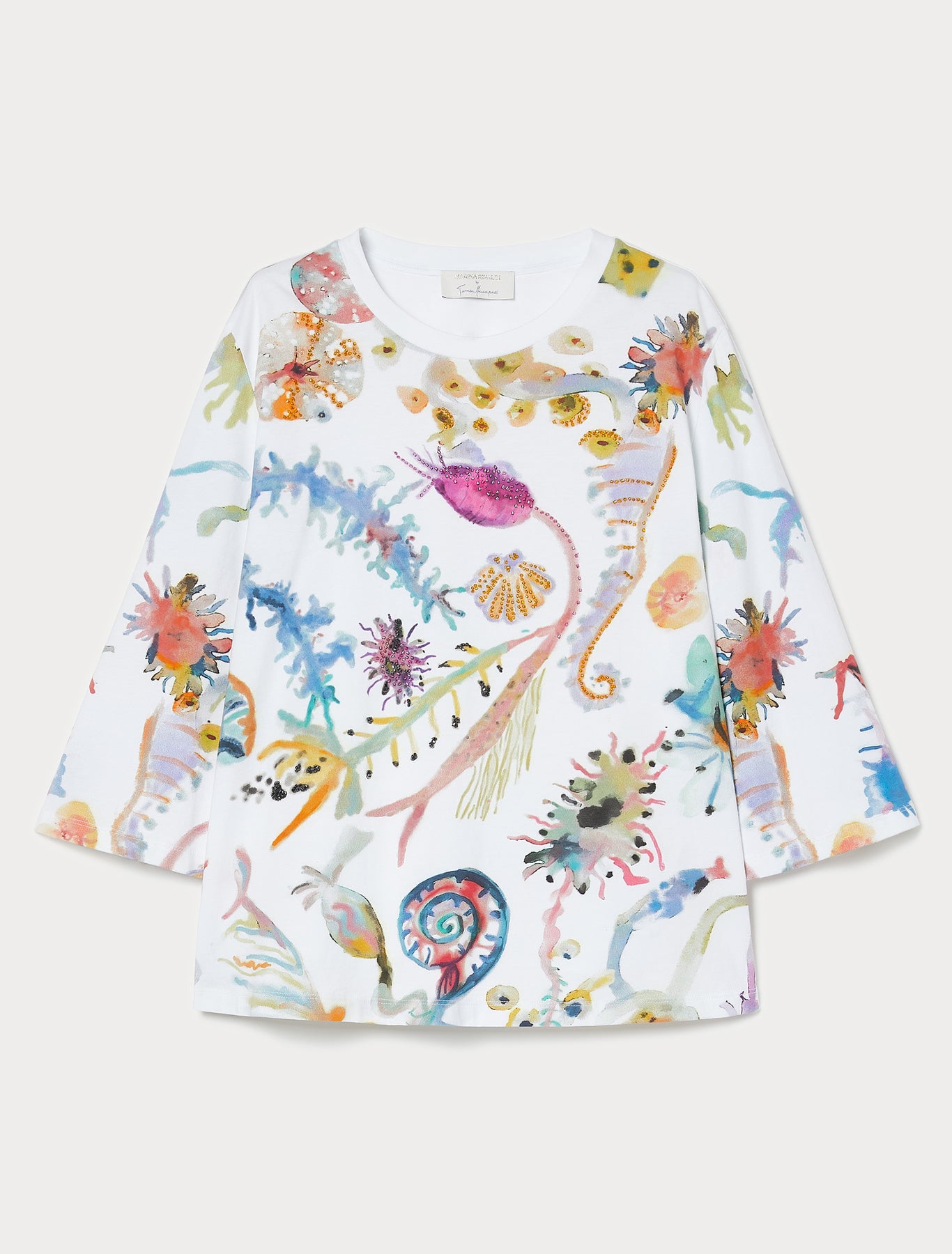 Marina Rinaldi embroidered jersey t-shirt for woman