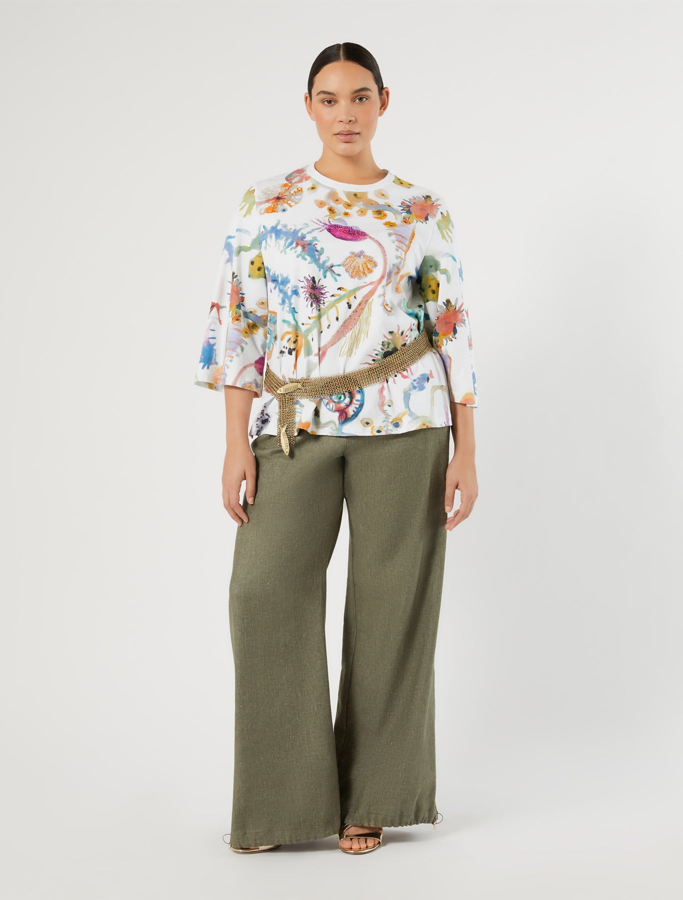 Marina Rinaldi embroidered jersey t-shirt for woman