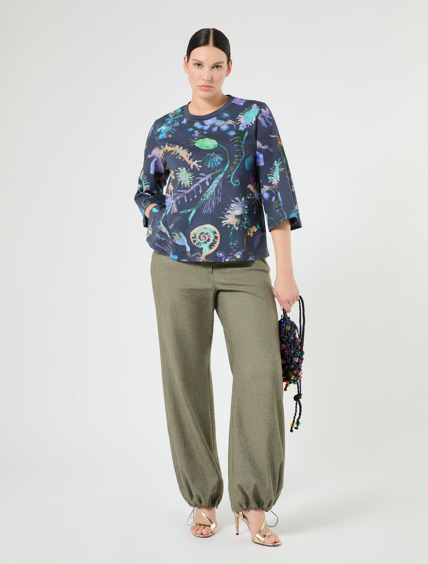 Marina Rinaldi embroidered jersey t-shirt for woman