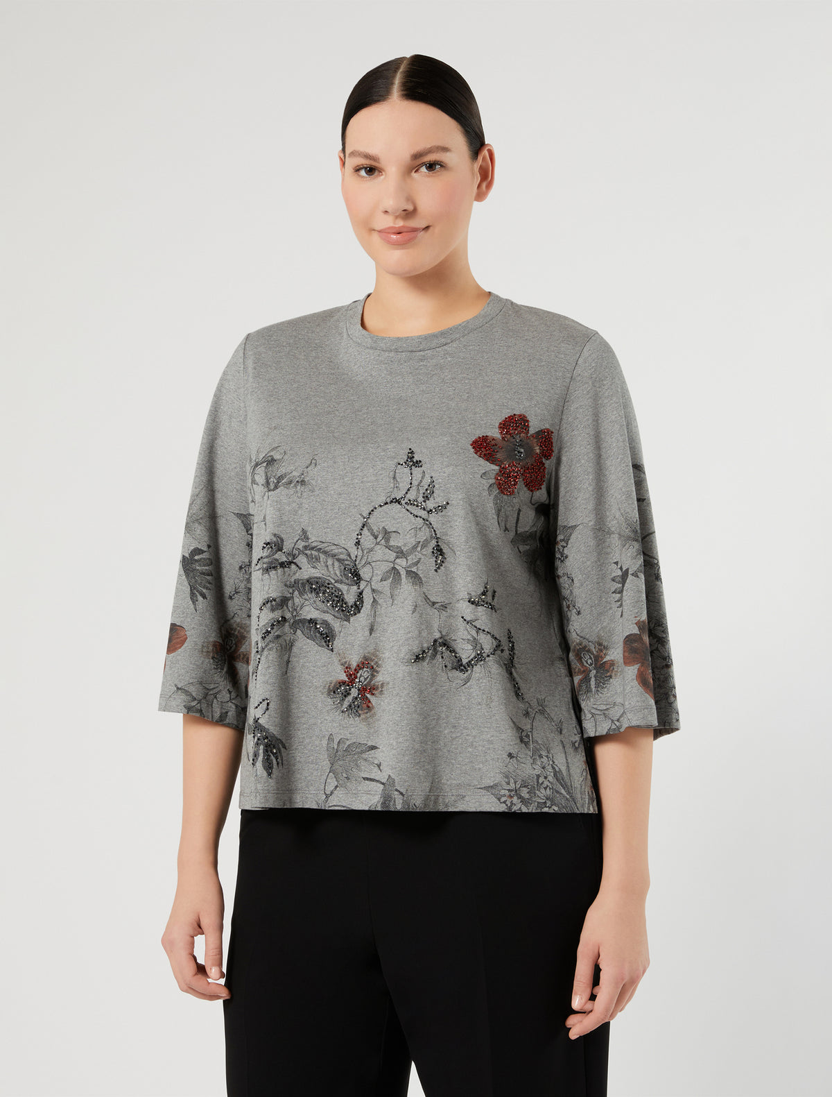 Marina Rinaldi embroidered jersey t-shirt for woman