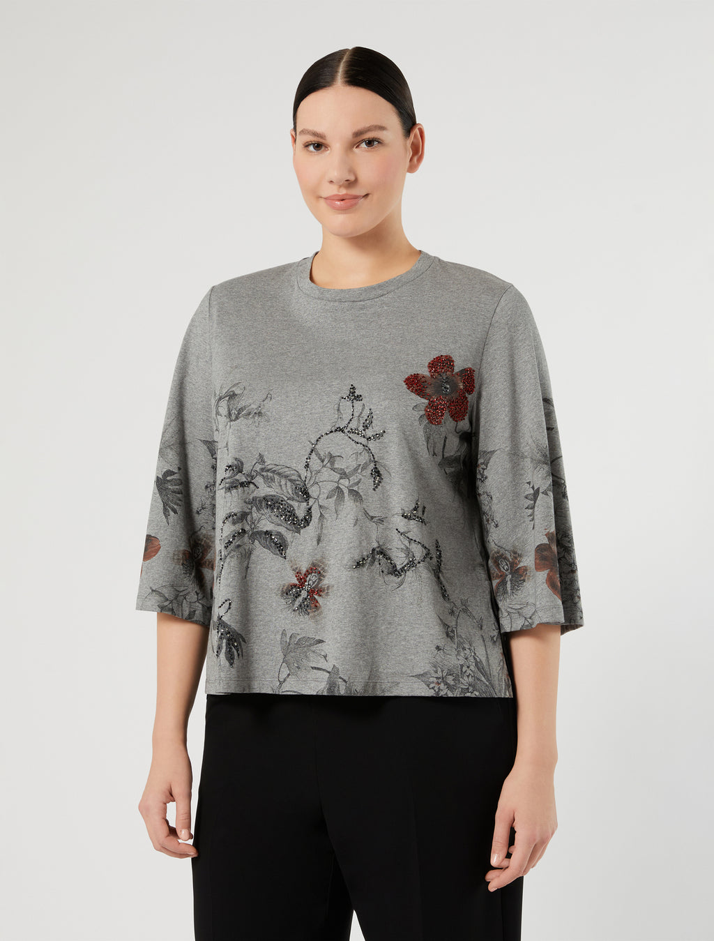 Marina Rinaldi embroidered jersey t-shirt for woman