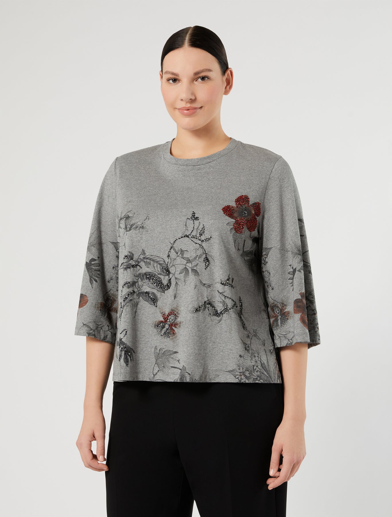 Marina Rinaldi embroidered jersey t-shirt for woman