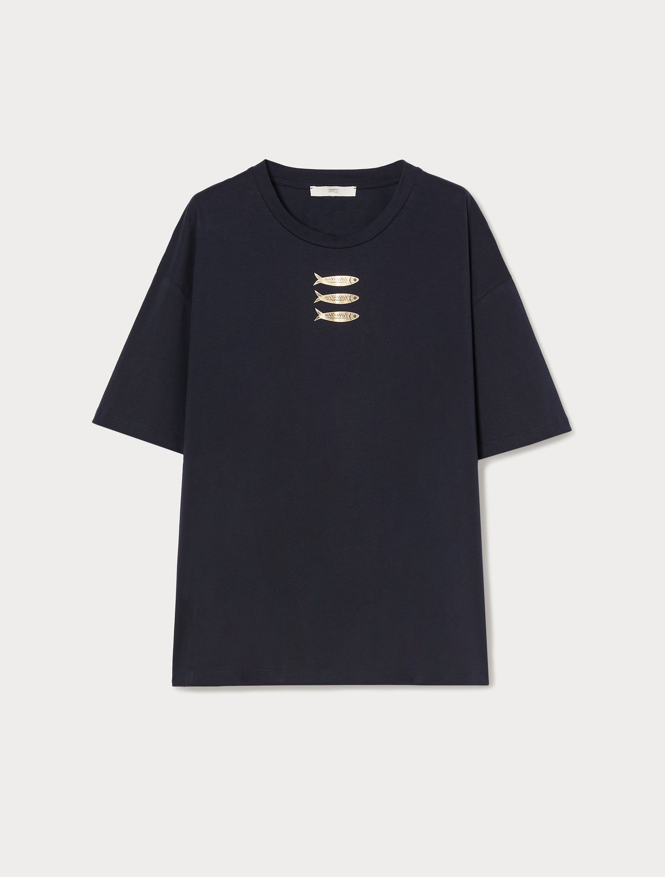 Marina Rinaldi jersey t-shirt with fish print for woman