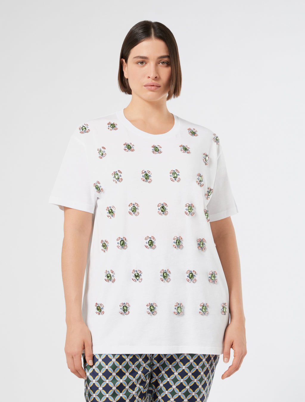 Embroidered jersey T-shirt