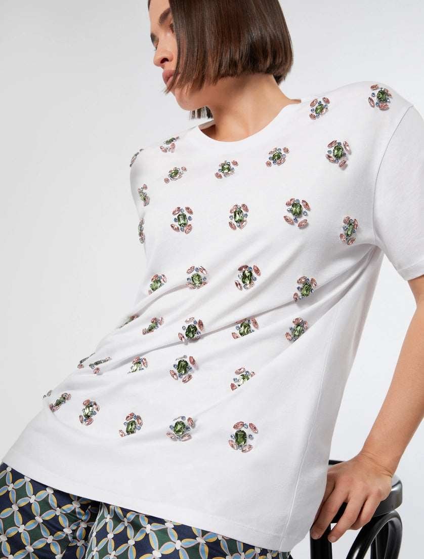 Embroidered jersey T-shirt
