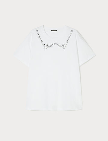 Embroidered jersey T-shirt