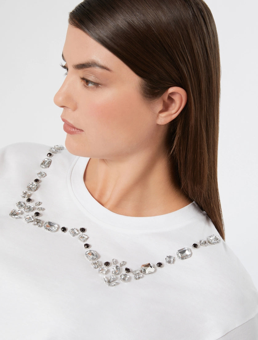 Embroidered jersey T-shirt