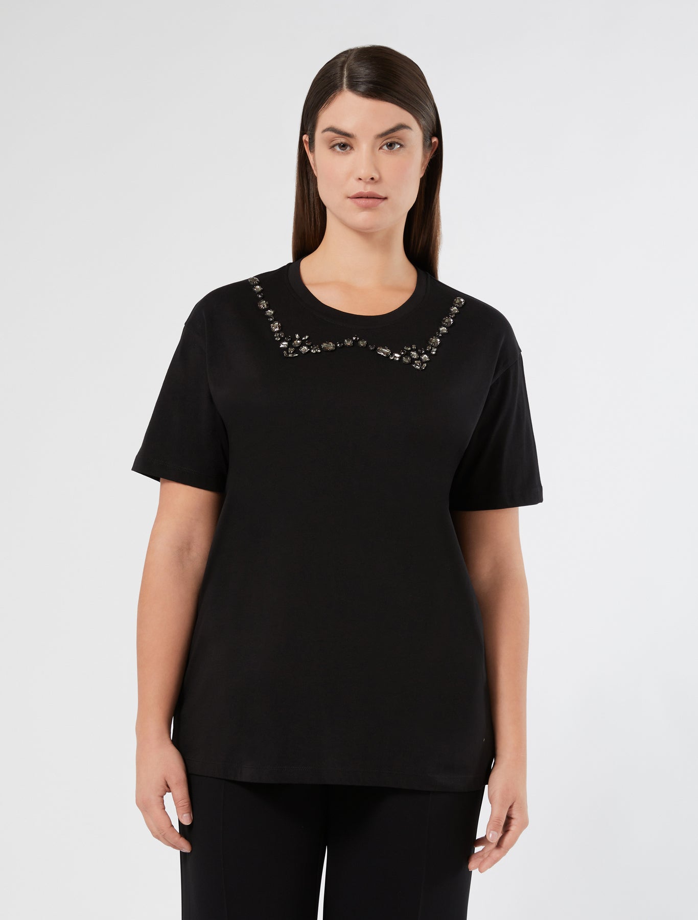 Embroidered jersey T-shirt