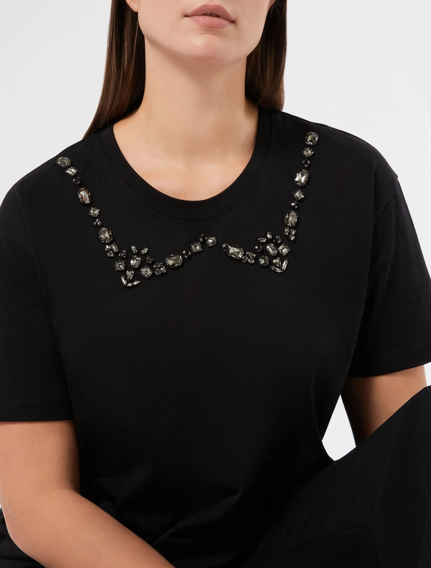 Embroidered jersey T-shirt