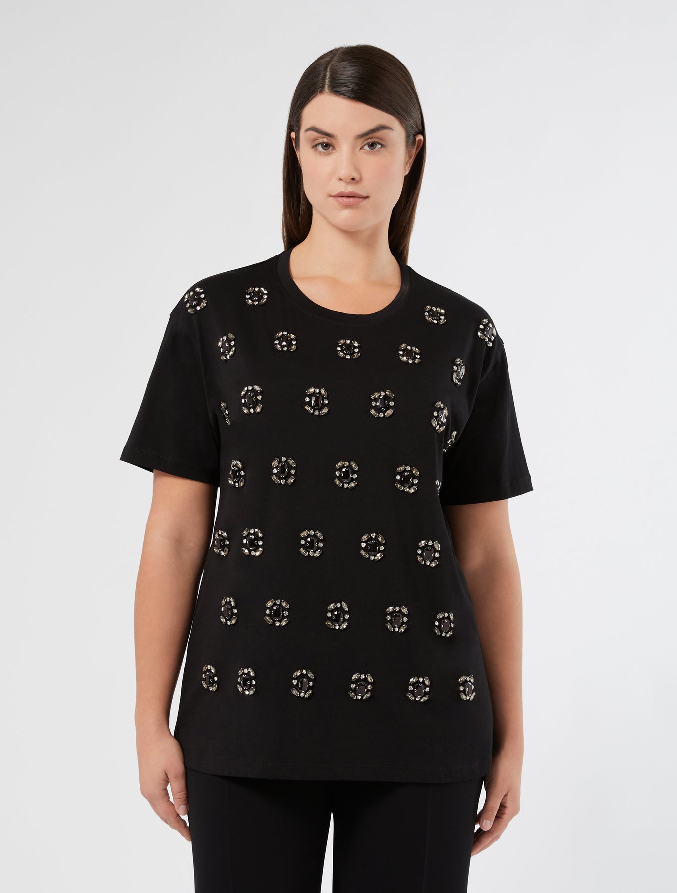 Embroidered jersey T-shirt