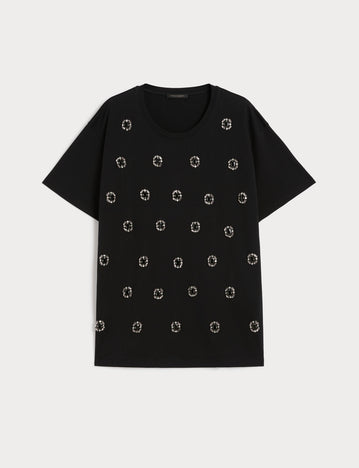 Embroidered jersey T-shirt