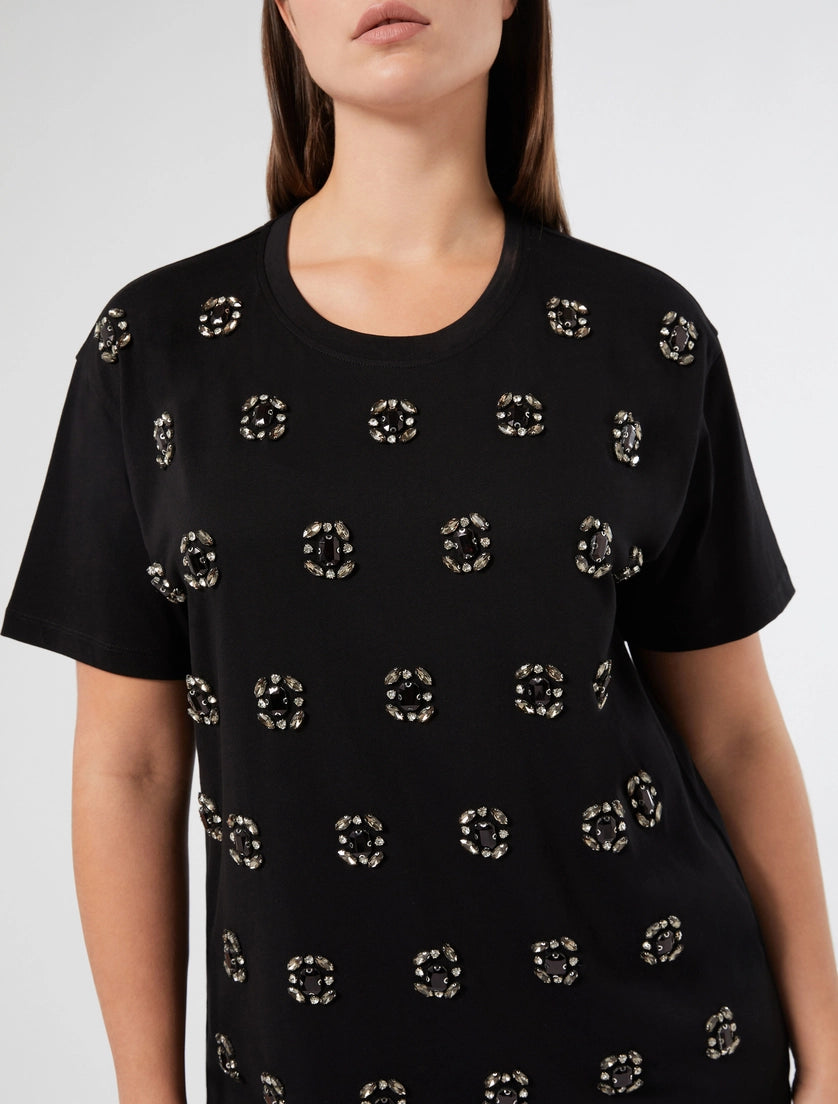 Embroidered jersey T-shirt