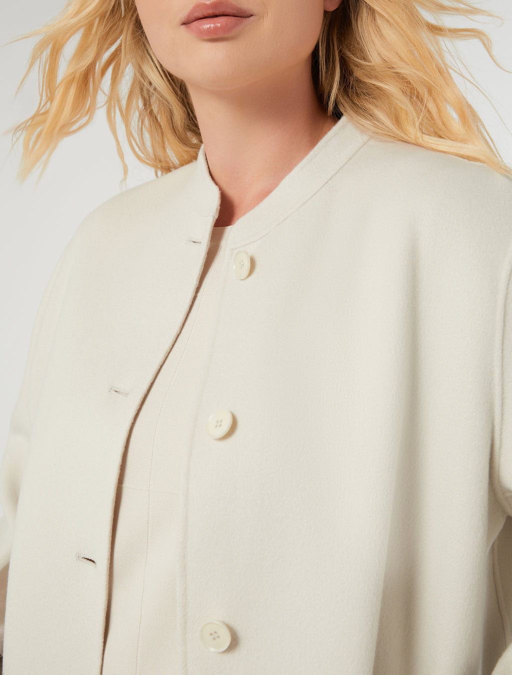 marina rinaldi double-faced wool and cashmere coat for woman