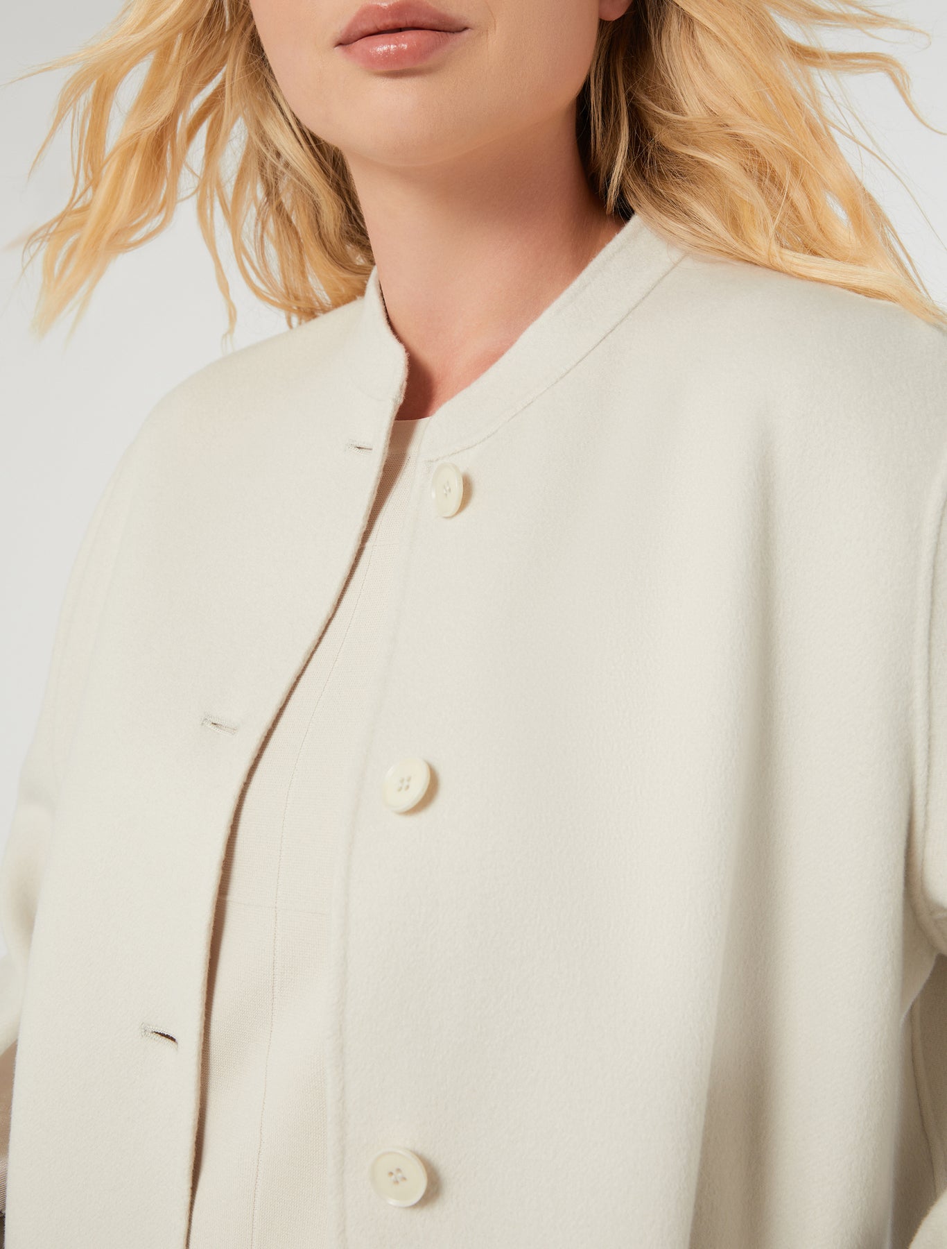 marina rinaldi double-faced wool and cashmere coat for woman