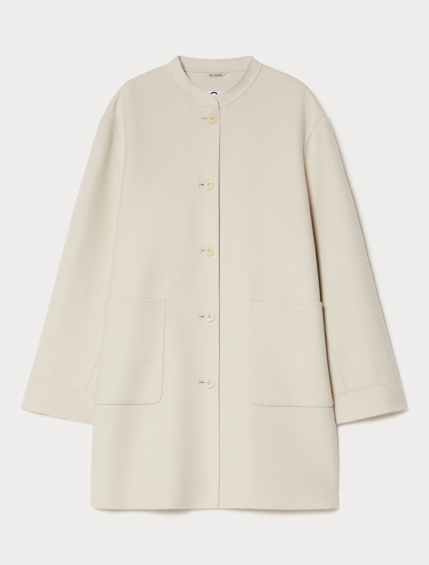 marina rinaldi double-faced wool and cashmere coat for woman