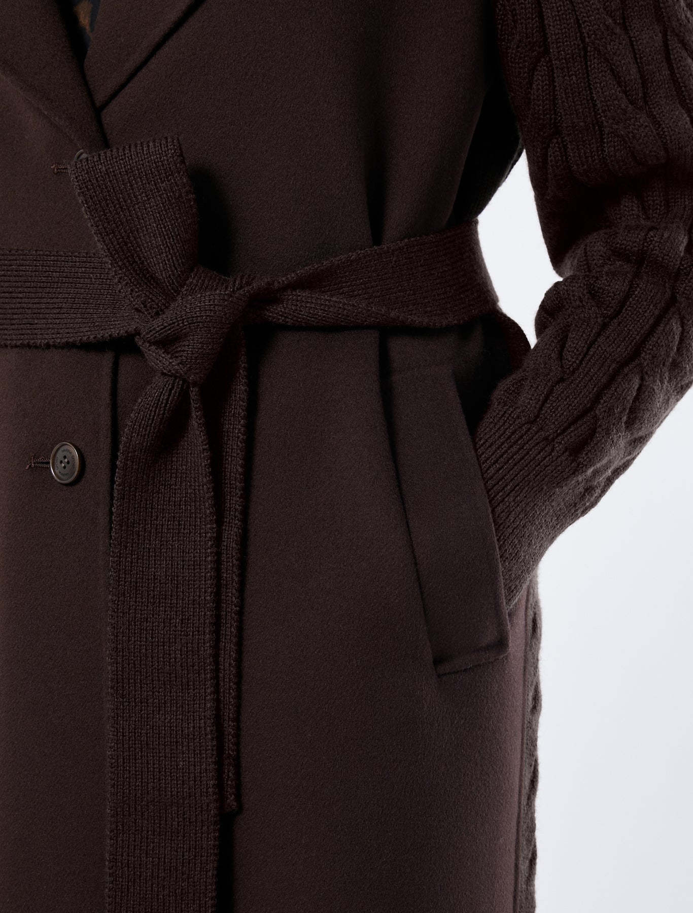 marina rinaldi double-faced wool-blend coat for woman