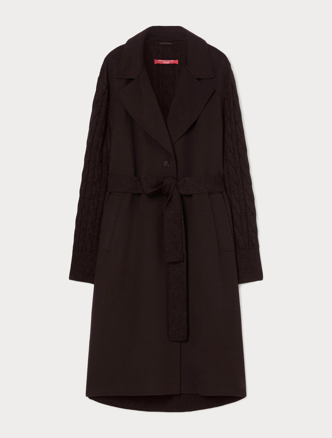 Double-faced wool-blend coat