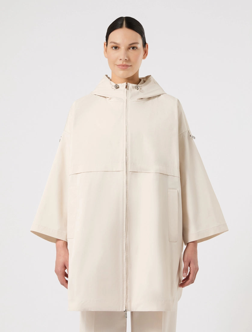 marina rinaldi water-repellent micro twill parka for woman