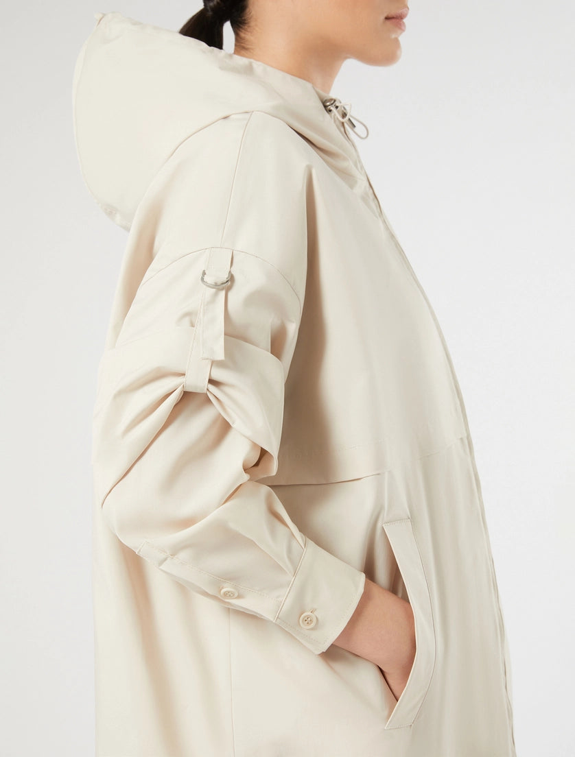 marina rinaldi water-repellent micro twill parka for woman