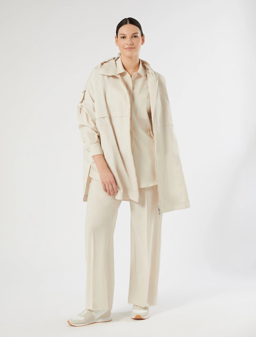 marina rinaldi water-repellent micro twill parka for woman