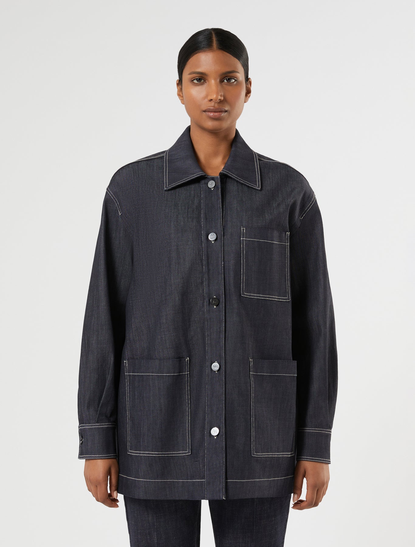 marina rinaldi stretch cotton jacket for woman