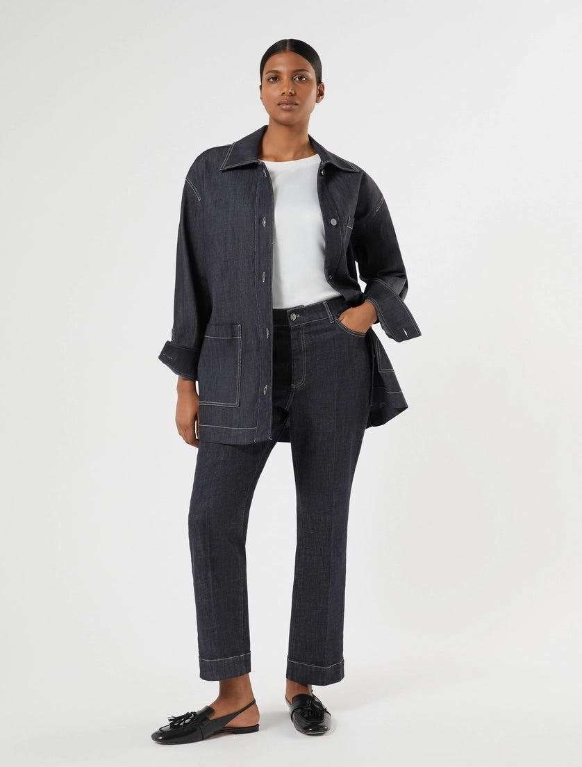 marina rinaldi stretch cotton jacket for woman