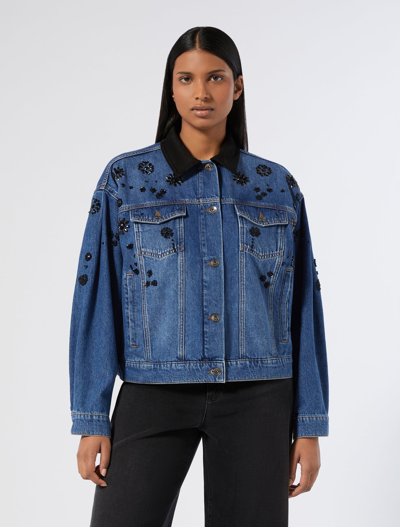 Embroidered denim jacket