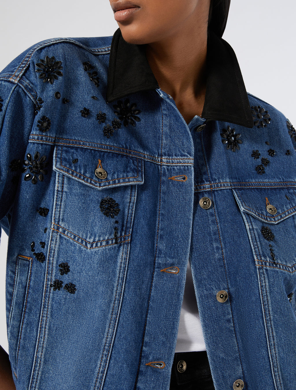 Embroidered denim jacket