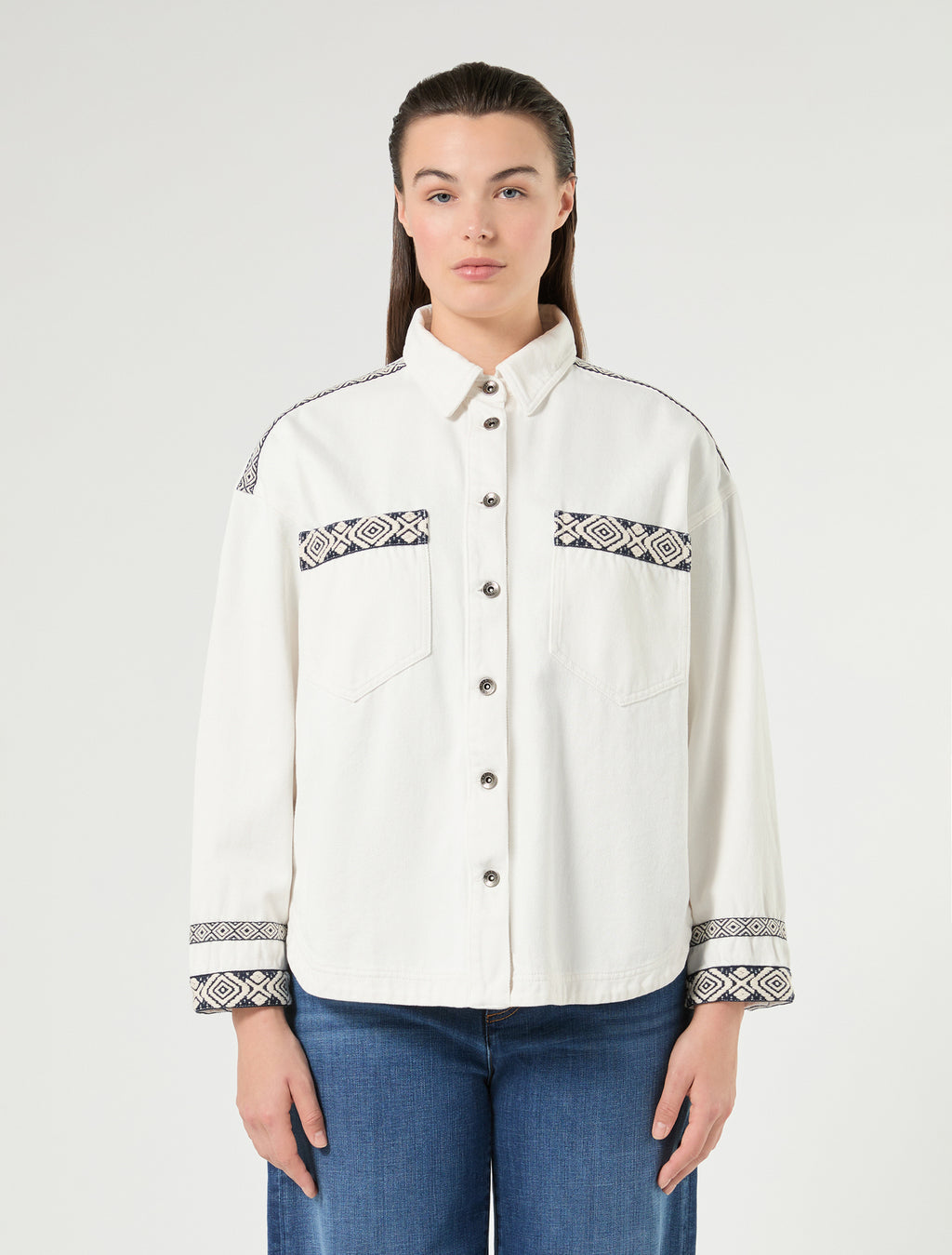 Marina Rinaldi cotton bull denim jacket for woman