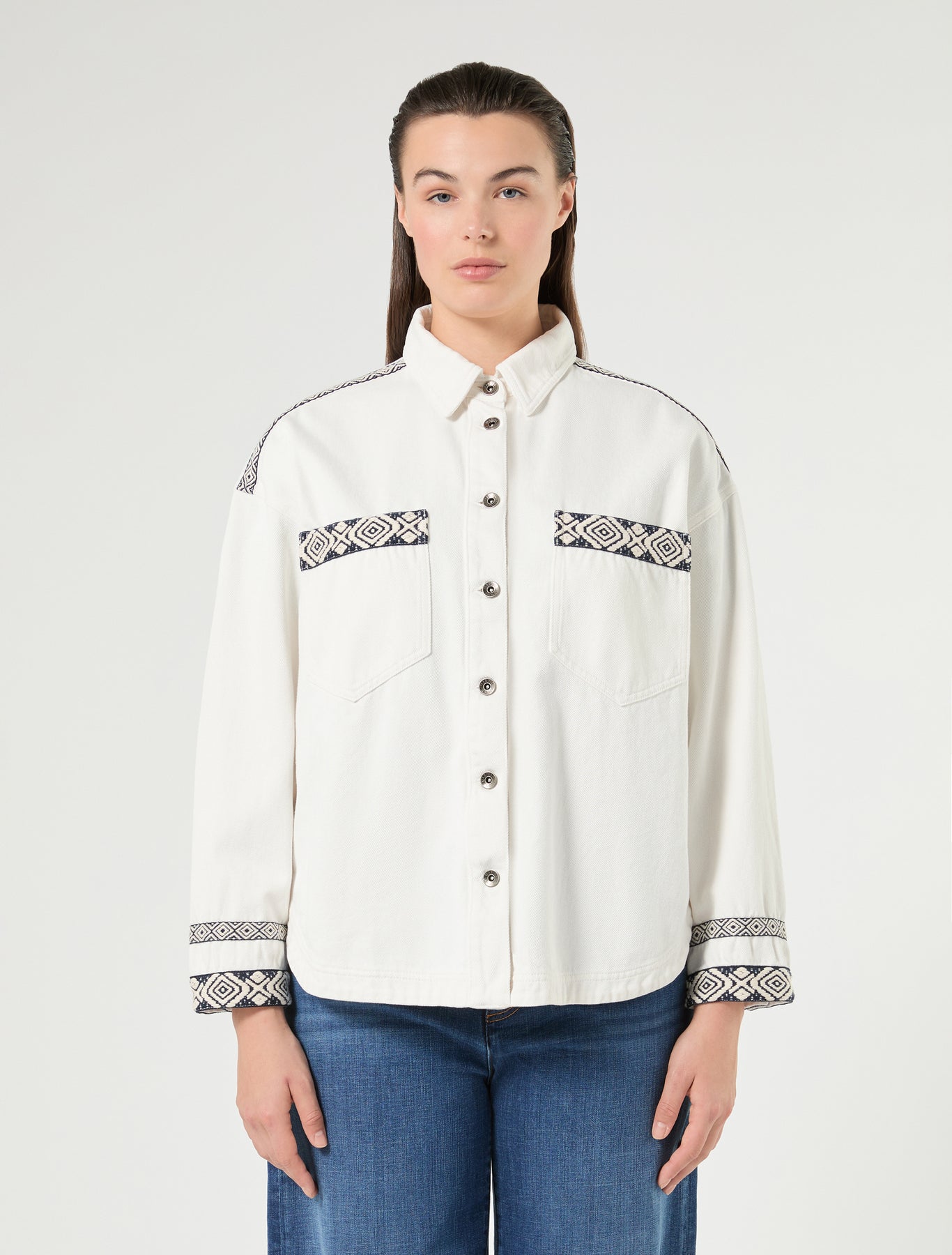 Marina Rinaldi cotton bull denim jacket for woman