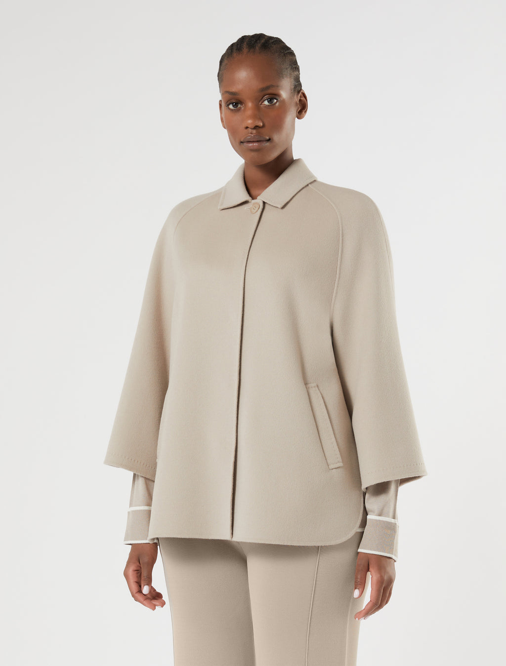 marina rinaldi heavy double-faced wool and cashmere jacket for woman