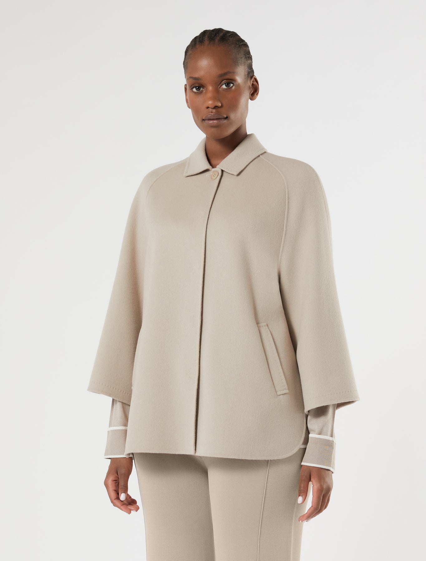marina rinaldi heavy double-faced wool and cashmere jacket for woman