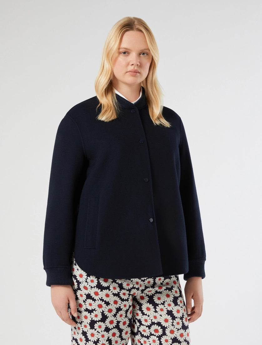marina rinaldi double-faced wool-blend jacket for woman