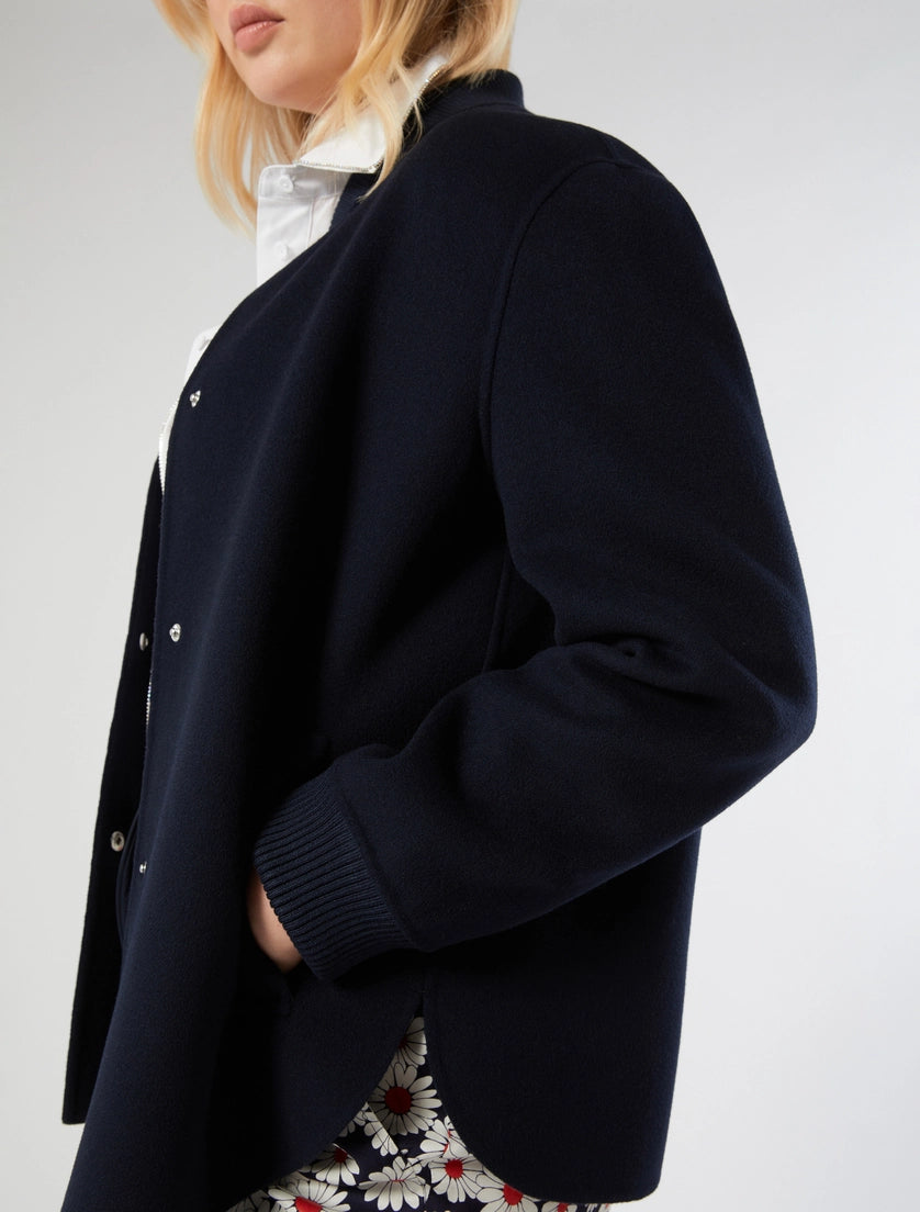 marina rinaldi double-faced wool-blend jacket for woman