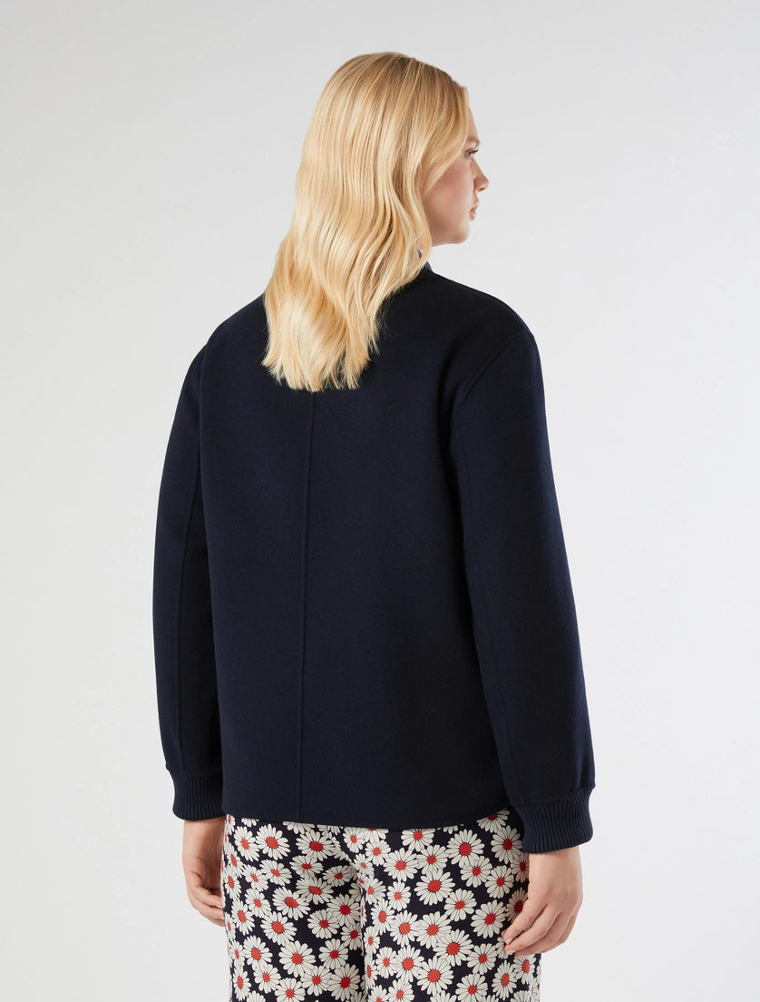 marina rinaldi double-faced wool-blend jacket for woman
