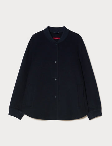 marina rinaldi double-faced wool-blend jacket for woman