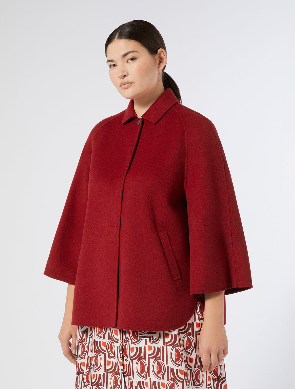 Double-faced wool and cashmere coat