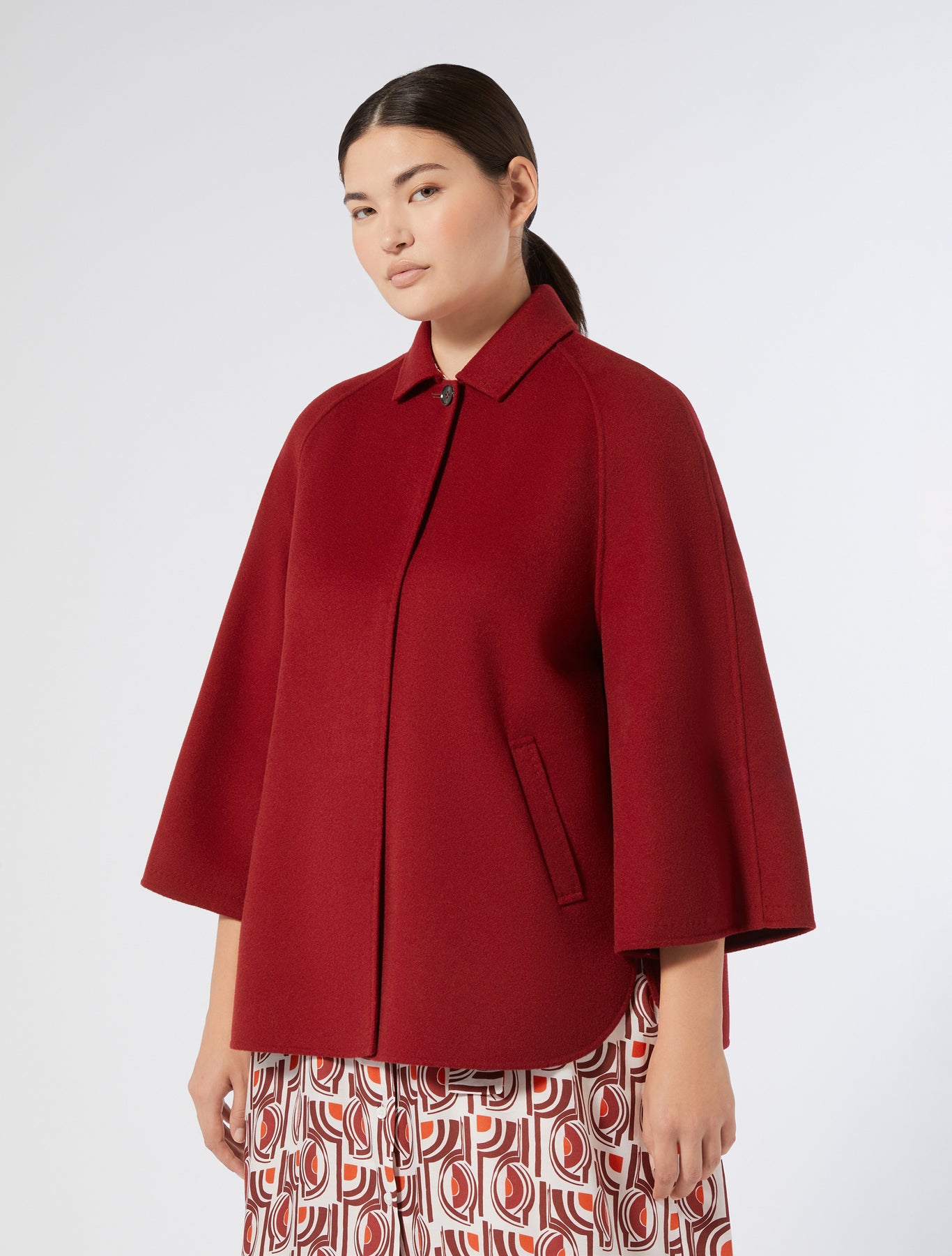 Double-faced wool and cashmere coat