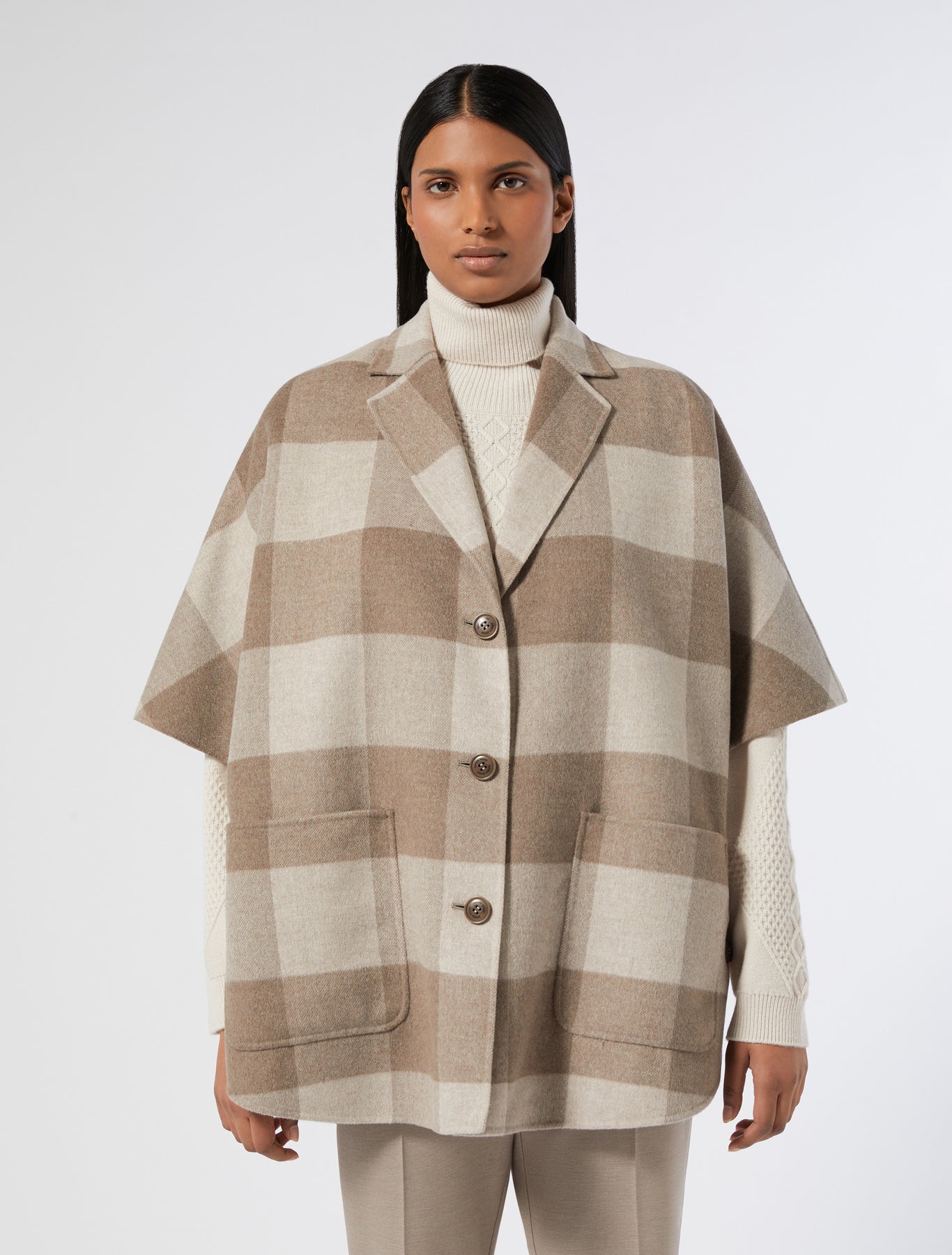 Double-faced wool-blend jacket