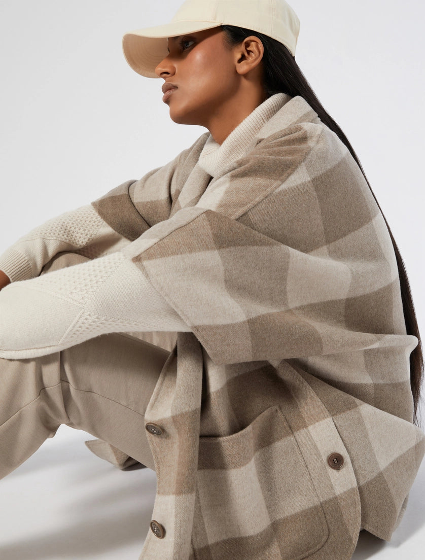 Double-faced wool-blend jacket