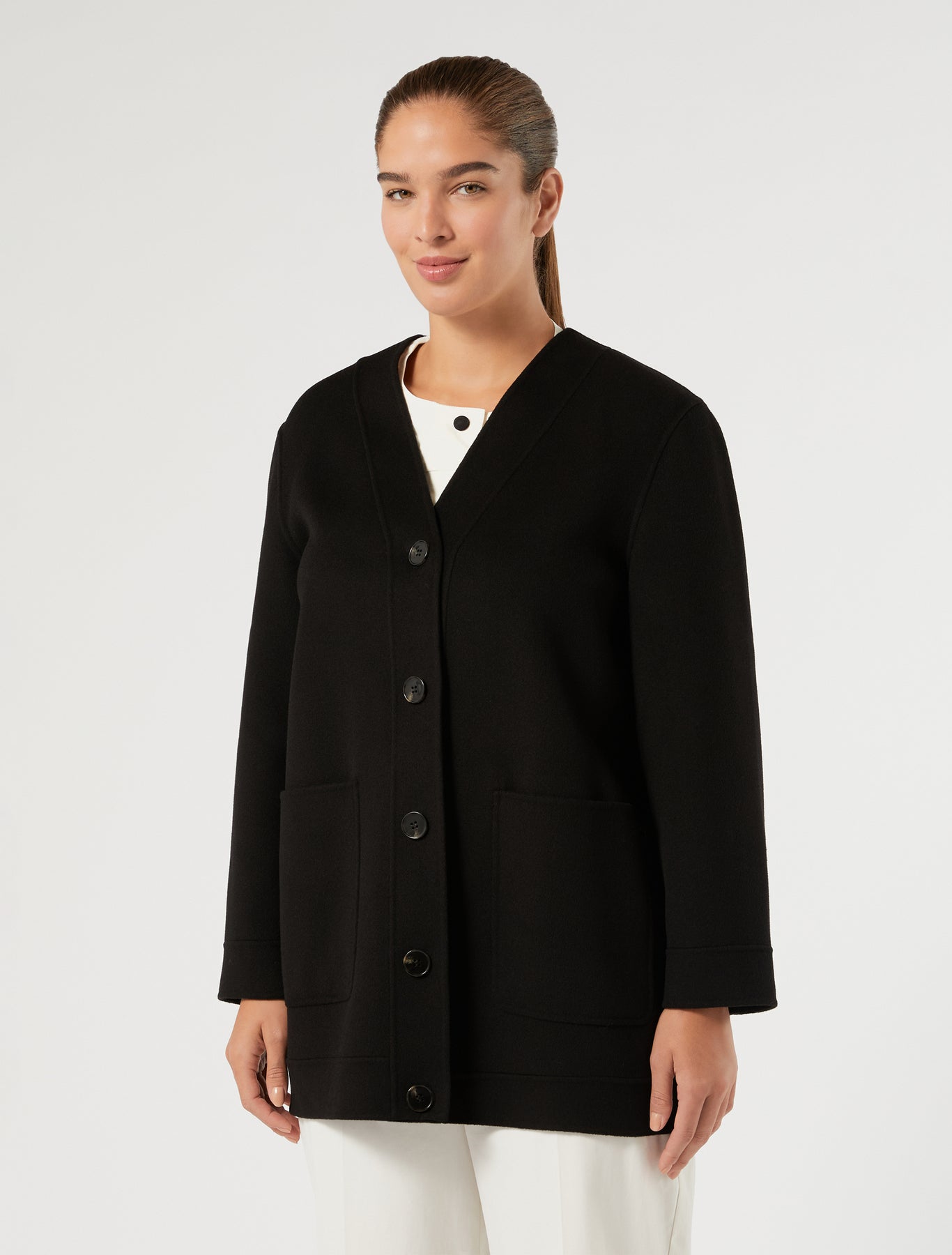 Marina Rinaldi double-faced wool and cashmere coat for woman