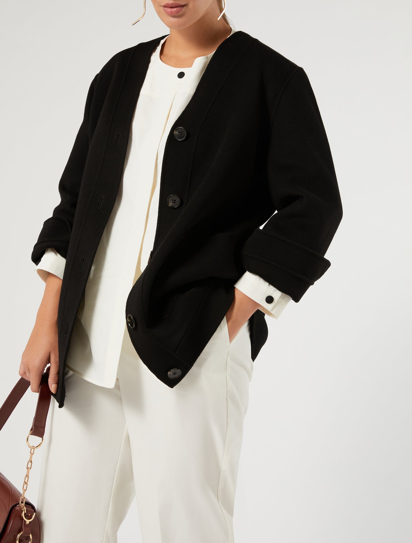 Marina Rinaldi double-faced wool and cashmere coat for woman