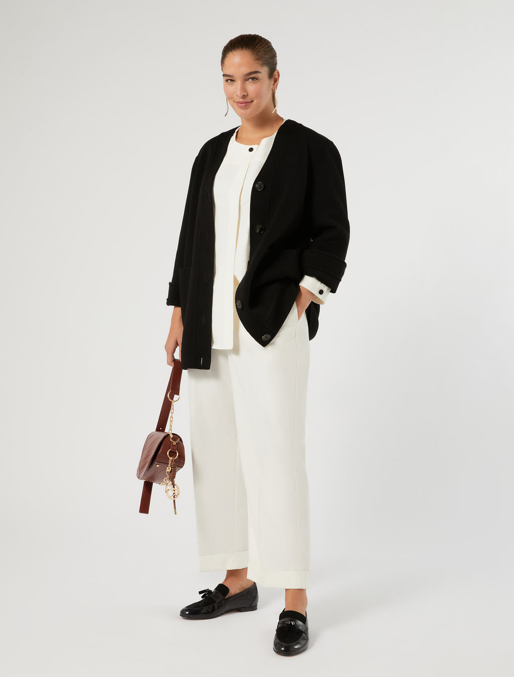 Marina Rinaldi double-faced wool and cashmere coat for woman