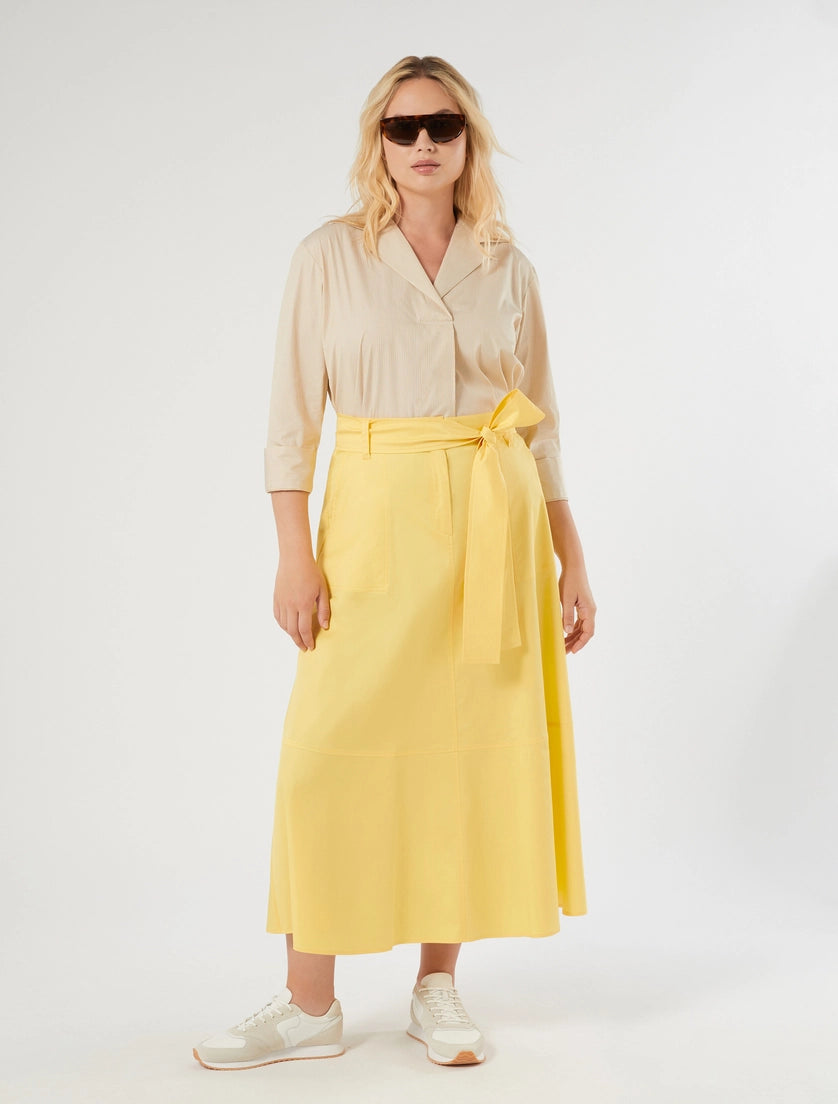Stretch cotton gabardine skirt