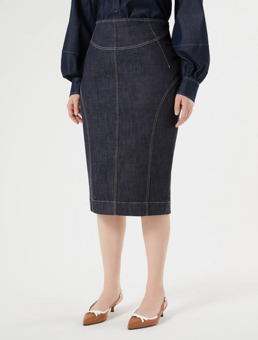 marina rinaldi stretch cotton pencil skirt for woman