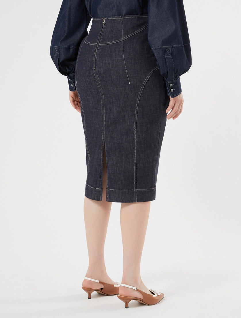 marina rinaldi stretch cotton pencil skirt for woman