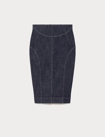 marina rinaldi stretch cotton pencil skirt for woman