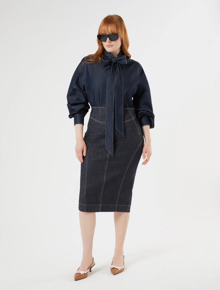 marina rinaldi stretch cotton pencil skirt for woman