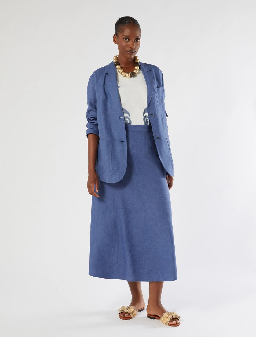 marina rinaldi faded linen skirt for woman