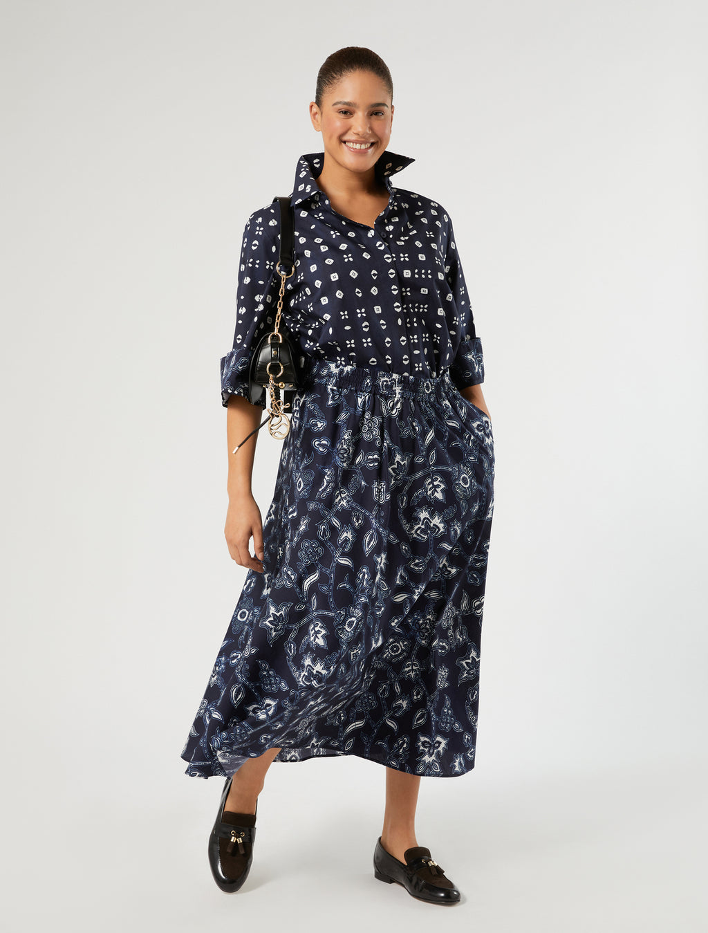 Marina Rinaldi cotton poplin skirt for woman